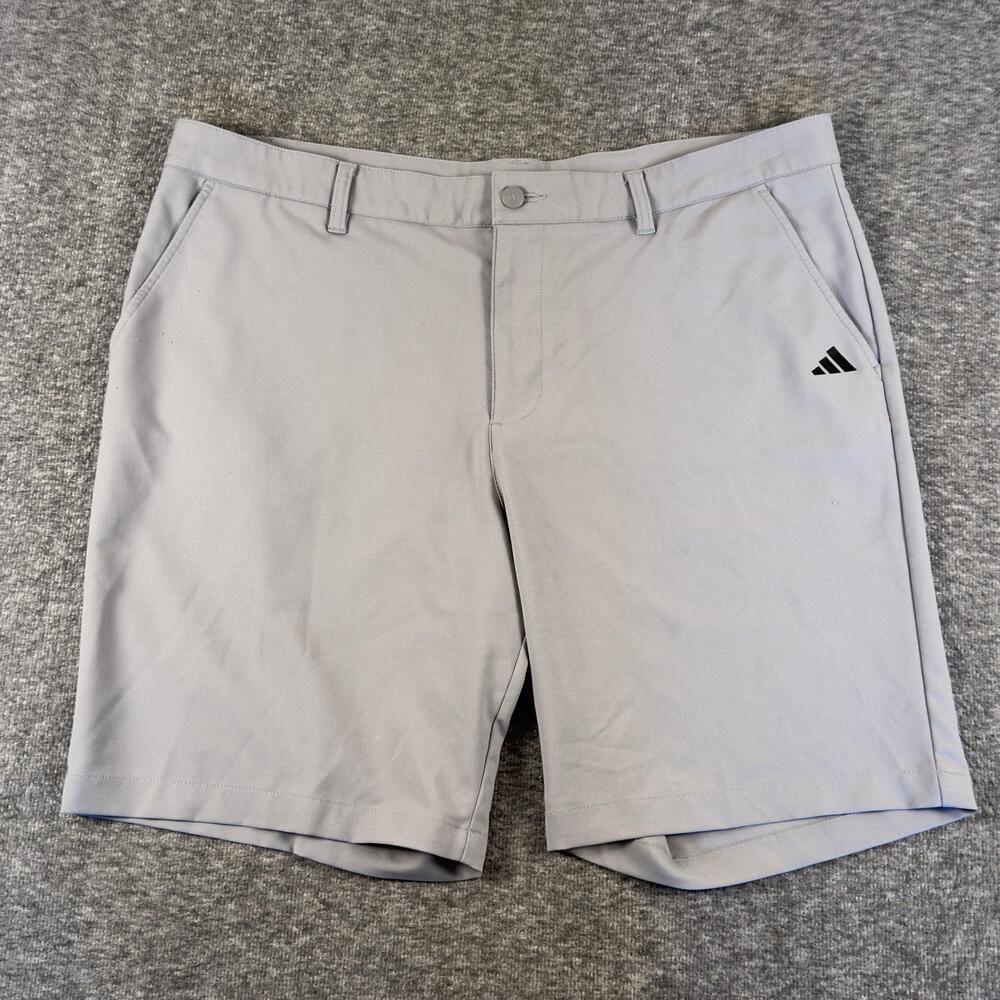 Adidas Shorts Mens 38 Gray Chino 10 Inch Inseam Golf Performance Stretch Casual